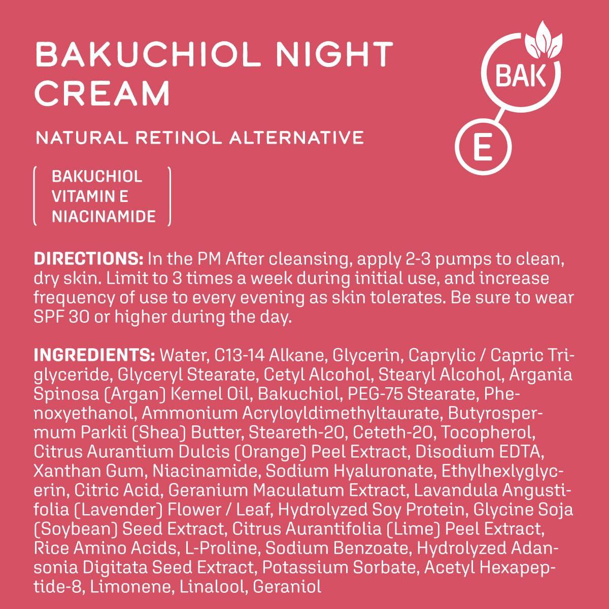 DCL DCL Skincare Bakuchiol Night Cream Natural Retinol Alternative with Niacinamide and Vitamin E, 1.7 mL
