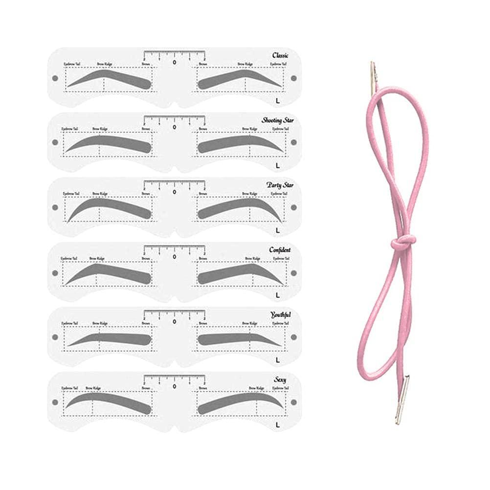 Osuner Eyebrow Stencils,Reusable Eye Brow Drawing Mold, DIY Eyebrow Shaping Grooming Template Card Women Beauty Set