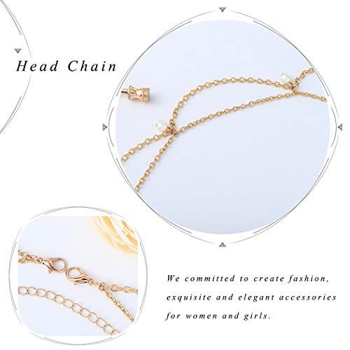 Edary Edary Boho Pearl Head Chain Gold Tassel Headband Hair Jewelry Accessory for Women or Girls.