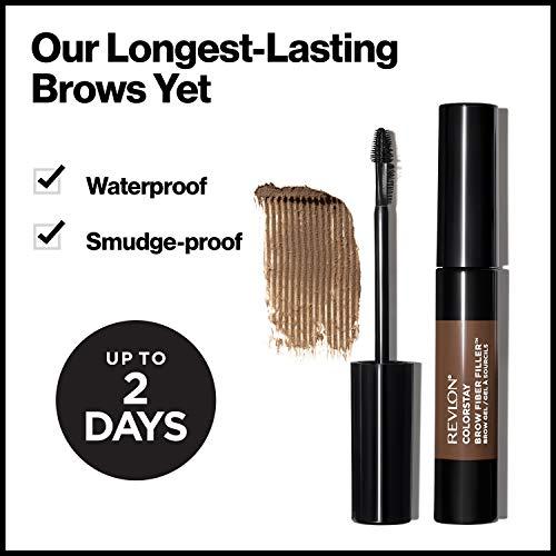 REVLON REVLON ColorStay Brow Fiber Filler, Longwearing & Volumizing Waterproof Eyebrow Gel, 305 Dark Brown, 0.23 fl. oz.