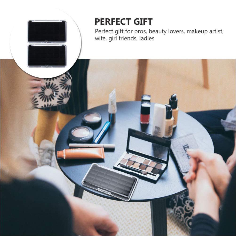 Beaupretty 2pcs 24 Empty Eye Shadow Box Lipstick Case Cosmetic Palettes Eyeshadow Plate Empty Eyeshadow Palettes Plastic Eyeshadow Container Lipstick Plastic Case Makeup Tool Cosmetic Case