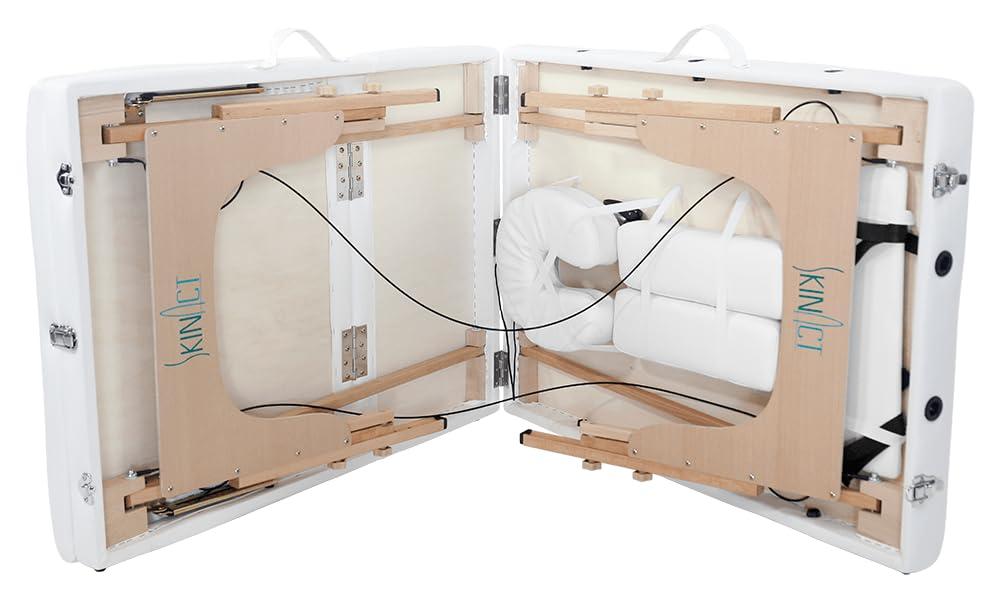 SKINACT SKINACT Portable Massage Table with Reclineable Back (White)