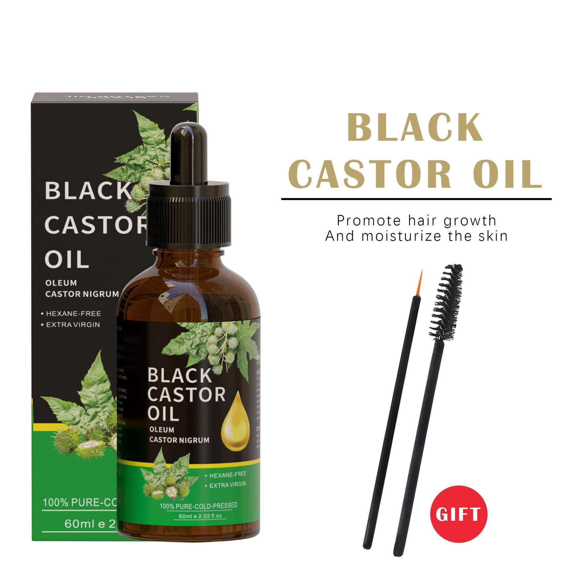 Generic Black Castor Oil, 100% Pure Cold Pressed, Hair growth, Full Eyelashes & Eyebrows, Moisturize skin, Rich in Vitamins and Fatty Acids Oil, 2Fl Oz, 60ml