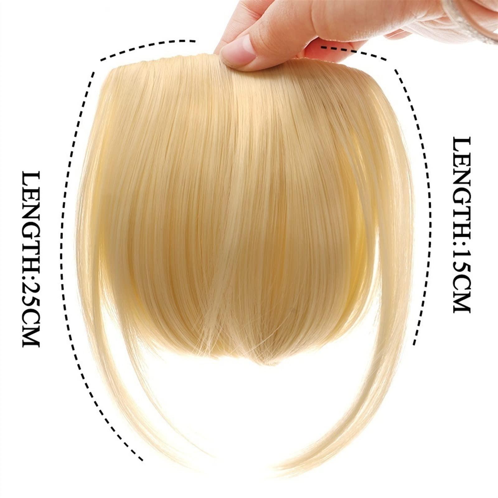 CFGH6FDF CFGH6FDF Bangs Hair Natural Straight Synthetic Blunt Bangs Hair Extensions 6\"\" Short Straight Hairpiece Front Neat Bang Clip-In Full Bangs for Women Bangs Hair Clip(SW65-106)