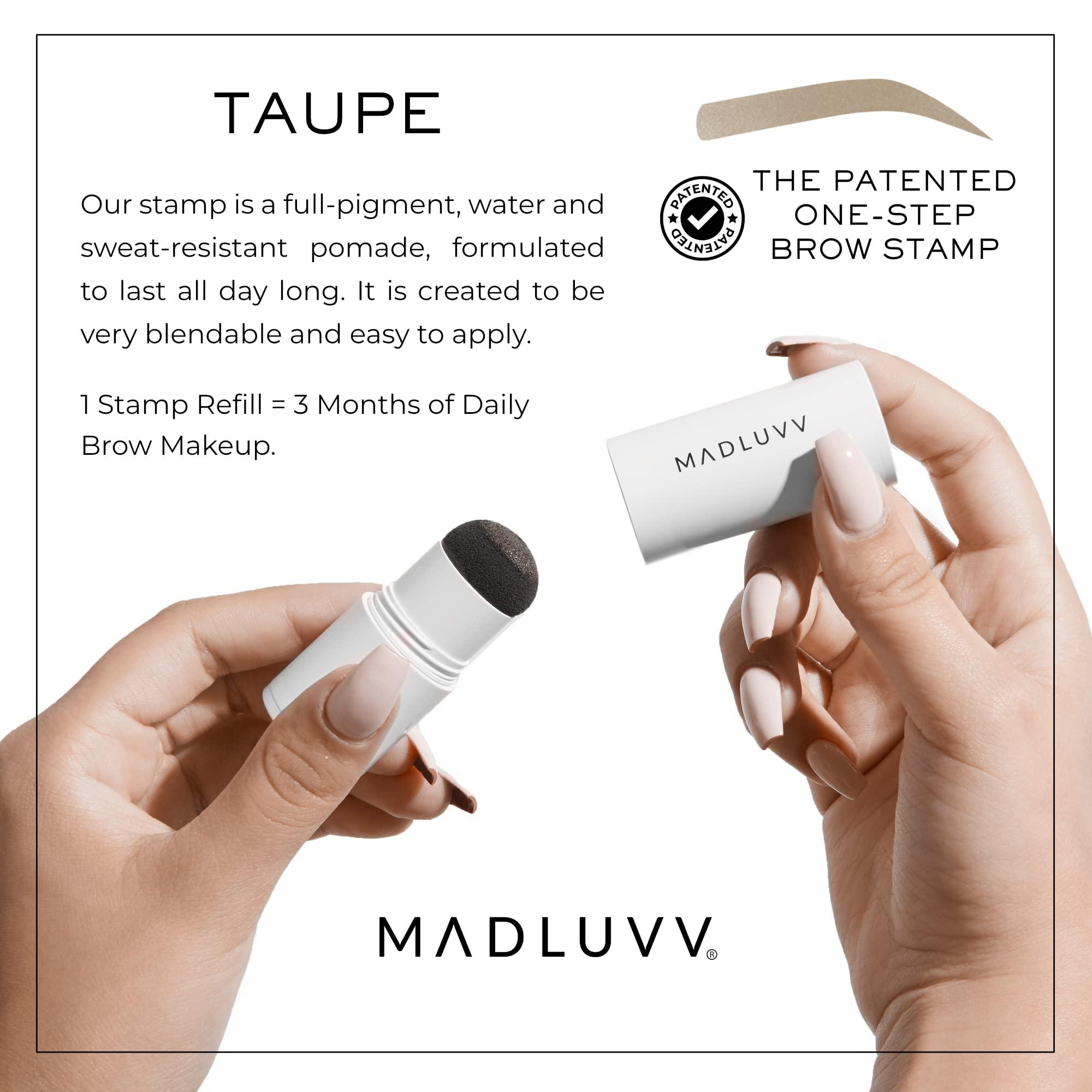 MADLUVV MADLUVV Brow Stamp Refill* - Color Stamp for Brows & Root Touch Up for Women & Men, Instantly Conceal Hair Loss, Grey Hair, Thinning Hair with Stain-Proof/Smudge-Proof Powder Formula (Taupe)