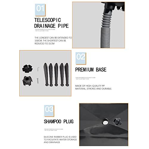 ZJDYDY Portable Mobile Shampoo Bowl, Hair Height Adjustable Shampoo Rinse Basin, Family Barber Beauty Shop Elderly/Pregnant Women Hair Washing Sink,Standing Shampoo Basin Sink with Drain Pipe and Bucket