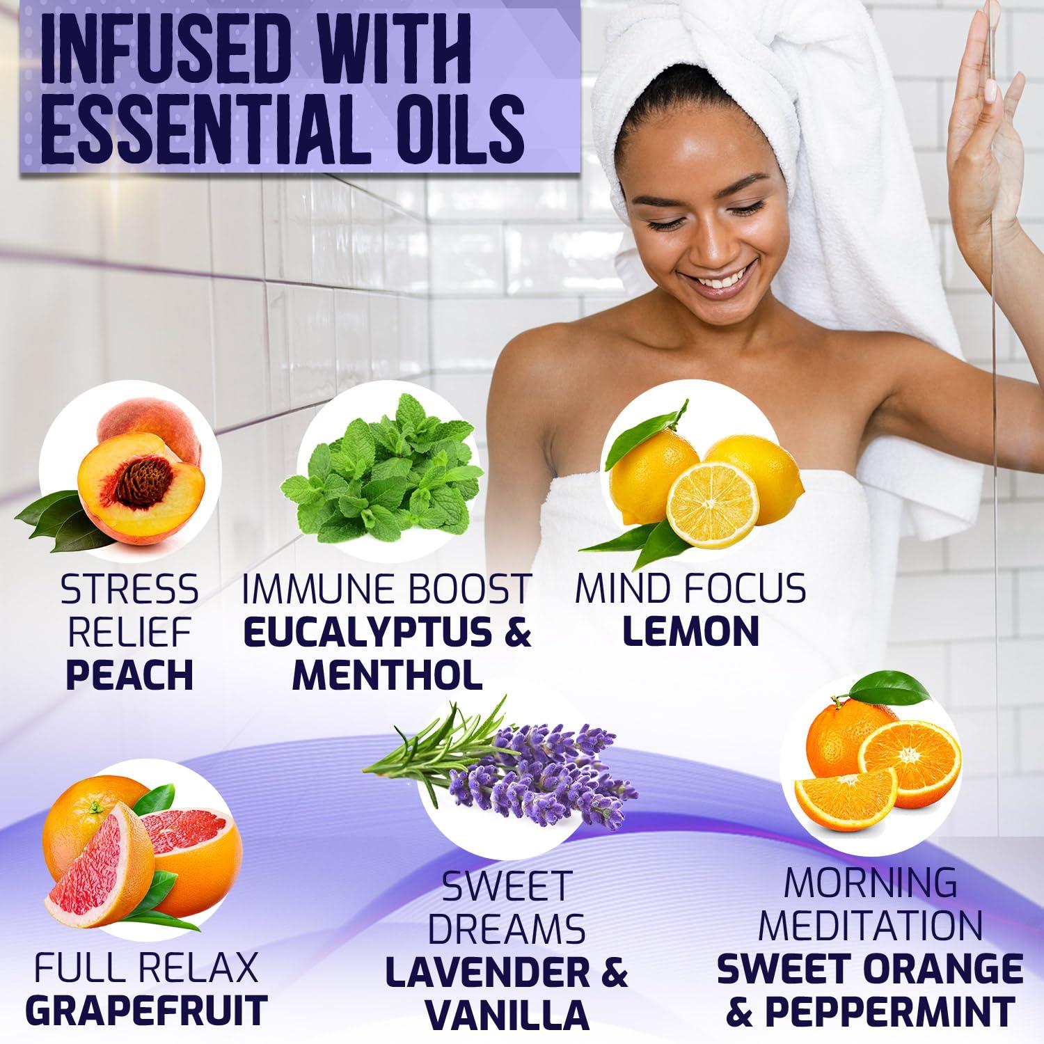 PURE NATURE LUX SPA Pure Nature Bath Bombs Gift, Set 6, and Aromatherapy Shower Steamers, Set 6