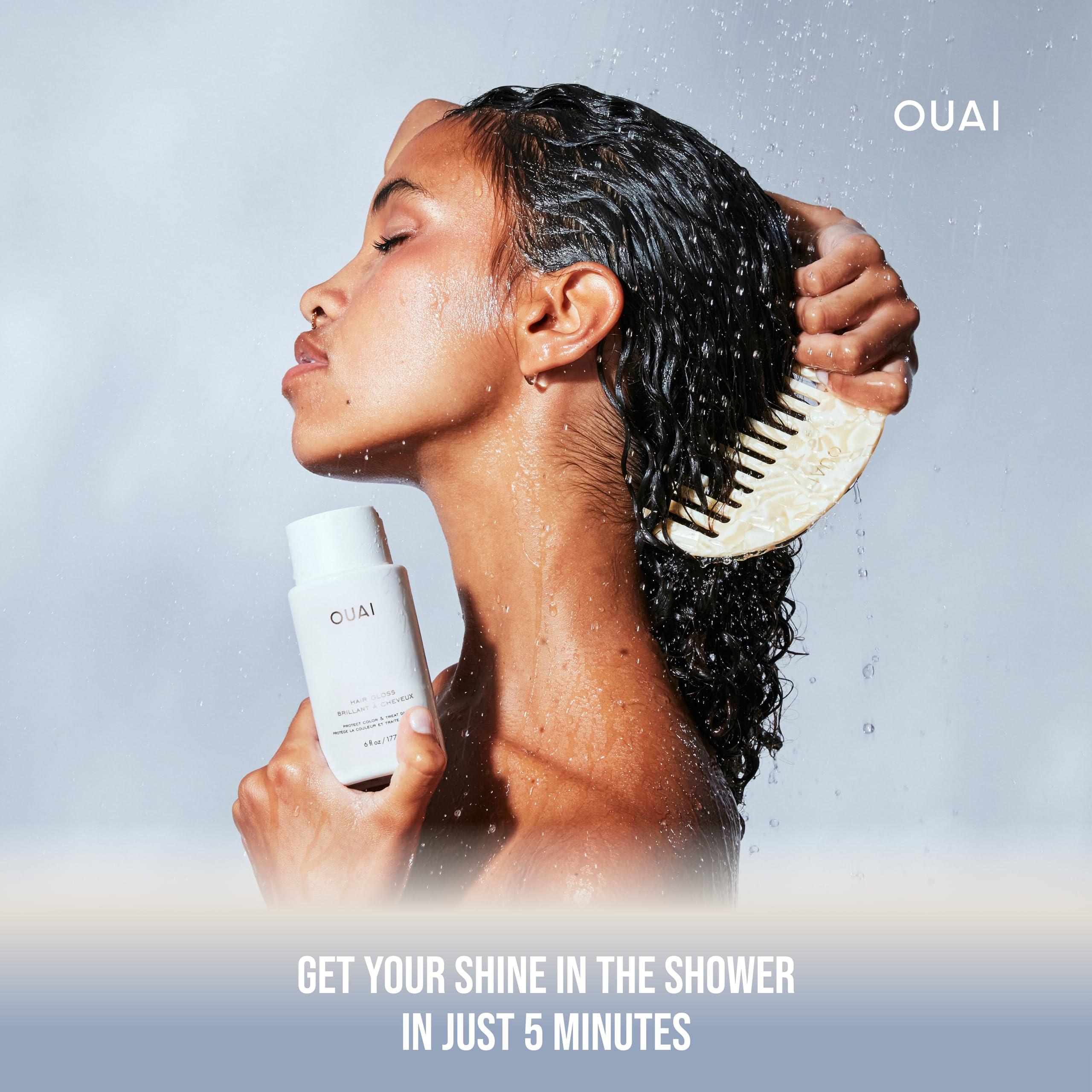 OUAI OUAI Detangle + Shine Bundle - Includes Leave-In Conditioner + Hair Gloss - Frizz Control + Hair Detangling Set (2 Count, 4.7 Oz/6 Oz)