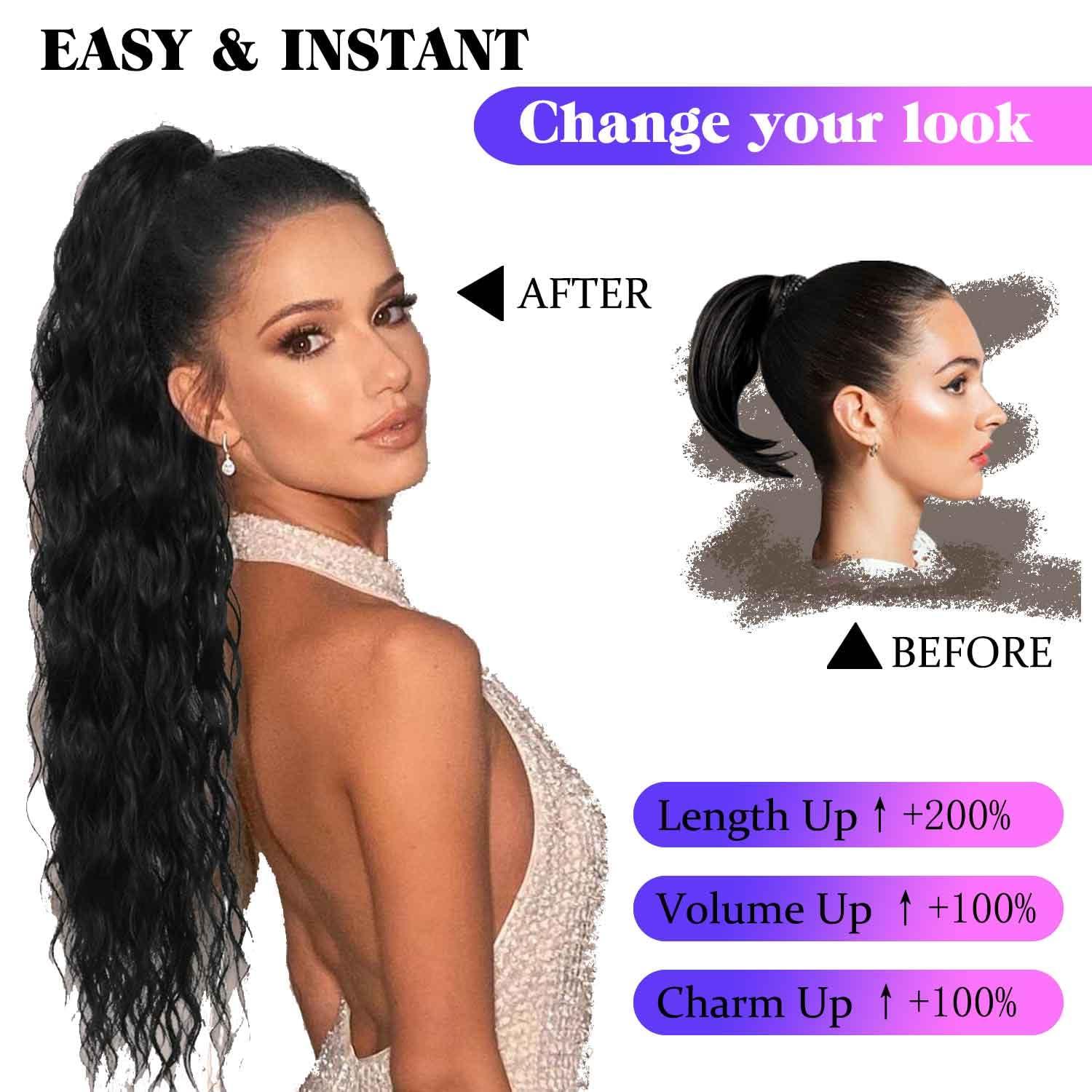 CIKREET Dark Lavender Light Pink Ponytail Extension Drawstring Ponytail Curly Ponytail Extension for Women Pony Tails Hair Extensions 26 Inch Long Ponytail Extension Clip in Ponytail Hair Extensions Ponytail