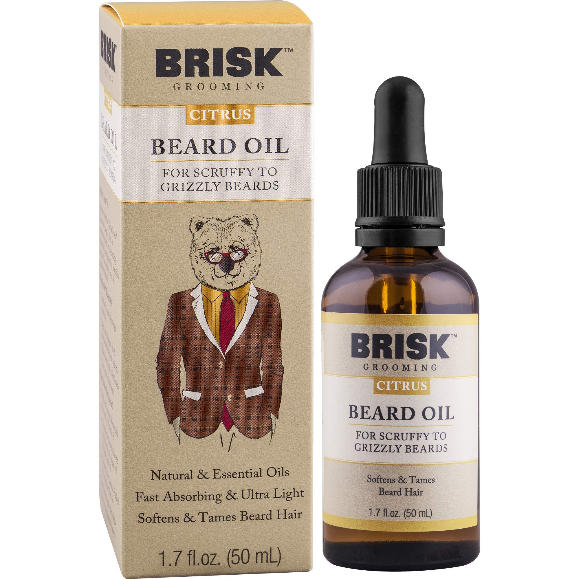 BRISK BRISK Beard Grooming Oil Liquid, Citrus for Beard Hair, 1.7 Oz