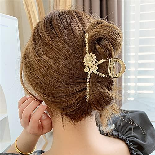 BELSITA Sunflower Hair Clips Metal Hair Claw Clip 1PCS Big Nonslip Gold Hair Clamps Flower Hair Accessories Summer Fall Fashion Hair Catch Clip for Thinner Thick Long Curly Hair Clamps Hair Styling Supplies