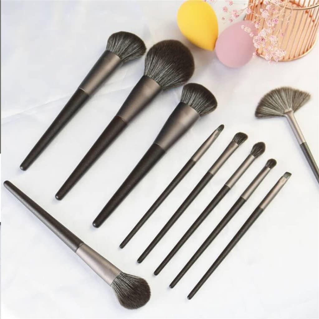RomildaYuan 10Pcs Makeup Brushes Set Professional Natural Goat Hair Brushes Foundation Powder Contour Eyeshadow Make Up Brushes