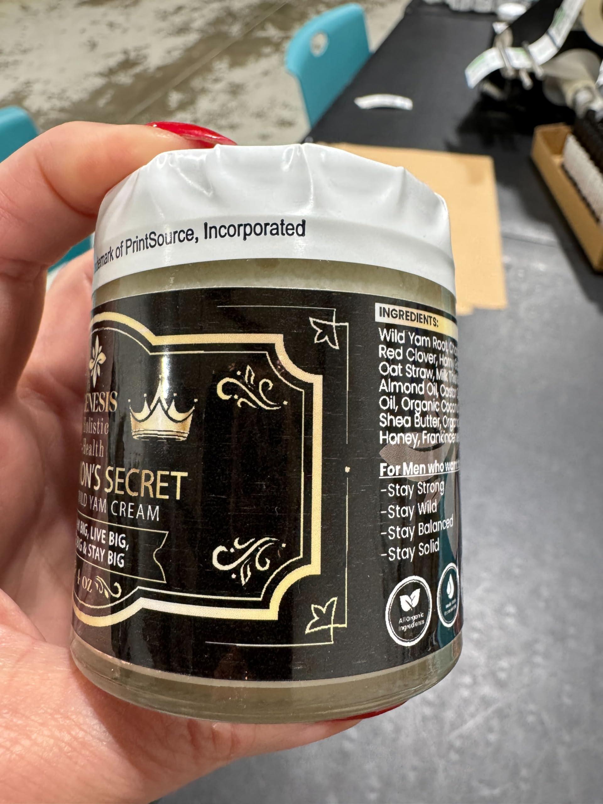 Genesis Holistic Health Genesis Solomon\'s Secret Men\'s Wild Yam Cream - Dream Big, Live Big, Give Big. Natural & Organic designed to boost your game. 4oz; Made in the USA