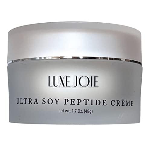 LuxeJoie LuxeJoie Ultra Soy Peptide Creme With Matrixyl Peptides Alpha Lipoic Acid Anti-Aging Face Moisturizer Wrinkle Fine Line Reducer For Dry Mature Skin 1.7 Ounce