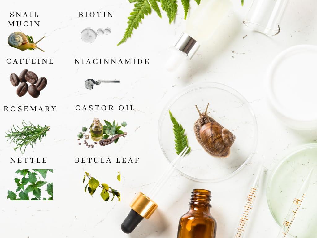 ZAIN1.618 Natural Hair growth Shampoo With Snail Mucin, Rosemary, Biotin, Niacinamide, Castor oil and Caffeine.(Mimosa, 8.45 oz) pH Level 5.2