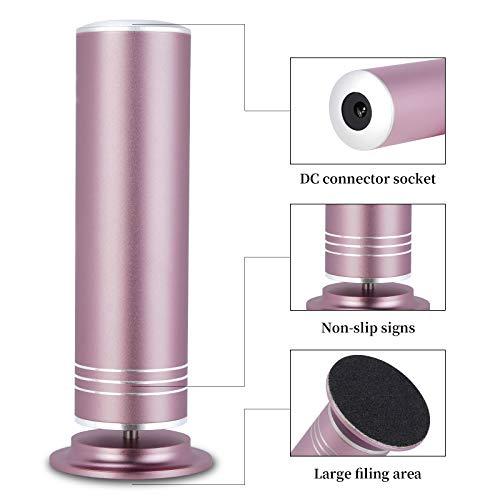 Hleane Electric Foot Callus Remover (Speed Adjustable), Portable Foot Sander, Professional Callous Remover for Feet with 60pcs Replacement Sandpaper Discs and 10 in 1 Pedicure Tools Kit, Pink