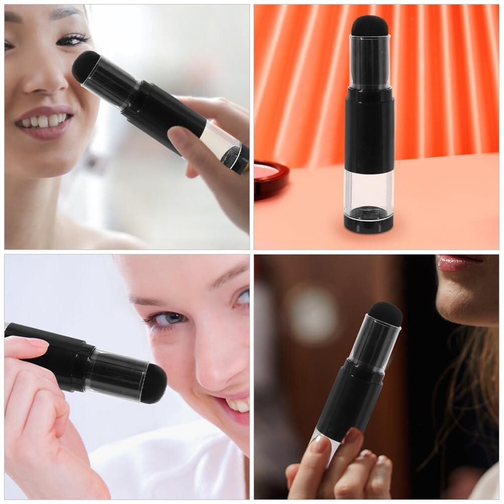 Beavorty Beavorty Retractable Makeup Brush 2pcs Brush Blush Brush Portable Powder Brushes Foundation Blending Brush with Refillable Bottle Jar for Powder Cosmetics A