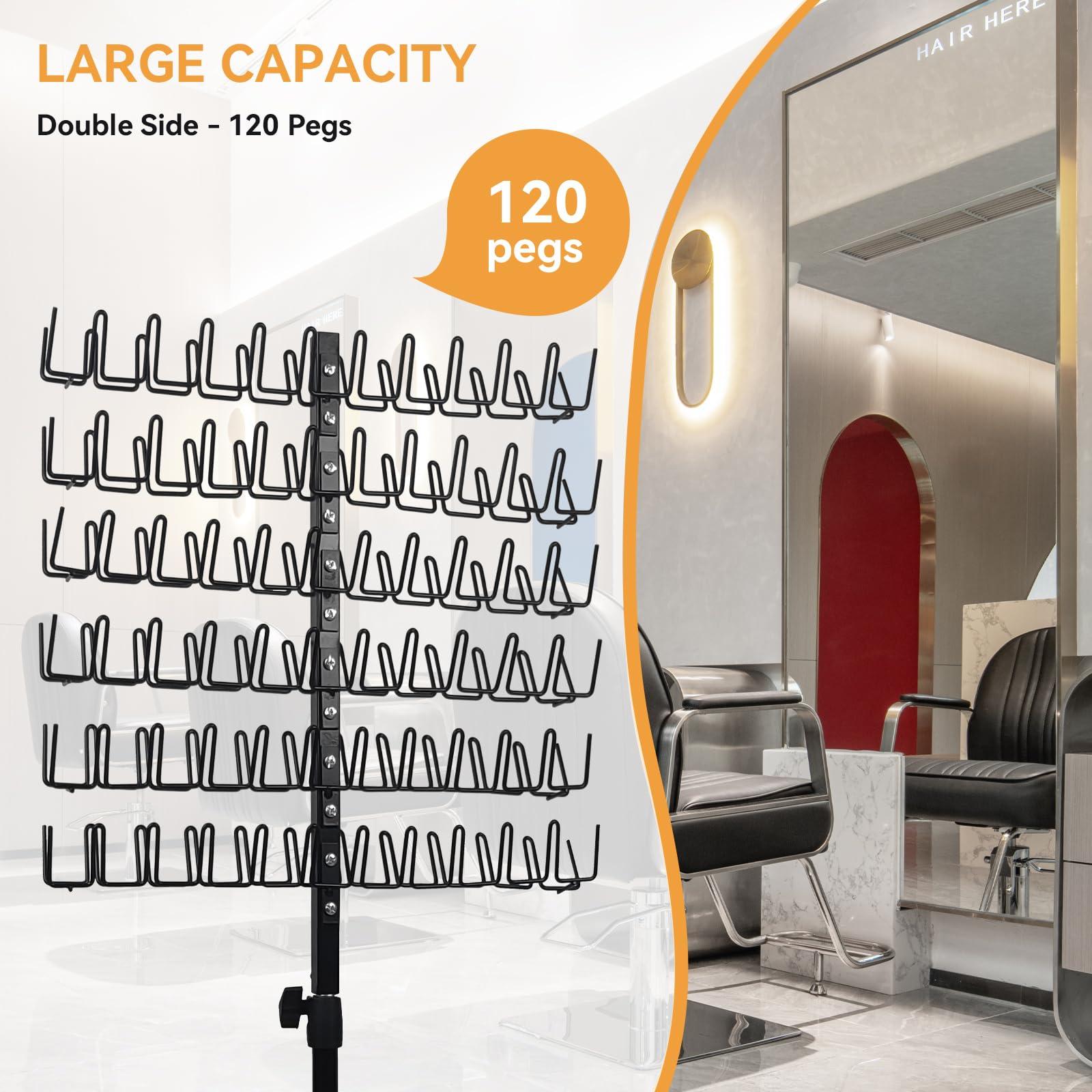 BRIAN & DANY BRIAN & DANY Braiding Hair Rack, Height Adjustable Braiding Rack with 120 Pegs, 2-Side Metal Hair Holder for Braiding Hair, Hair Stand with Stylist Hair Braiding Tools