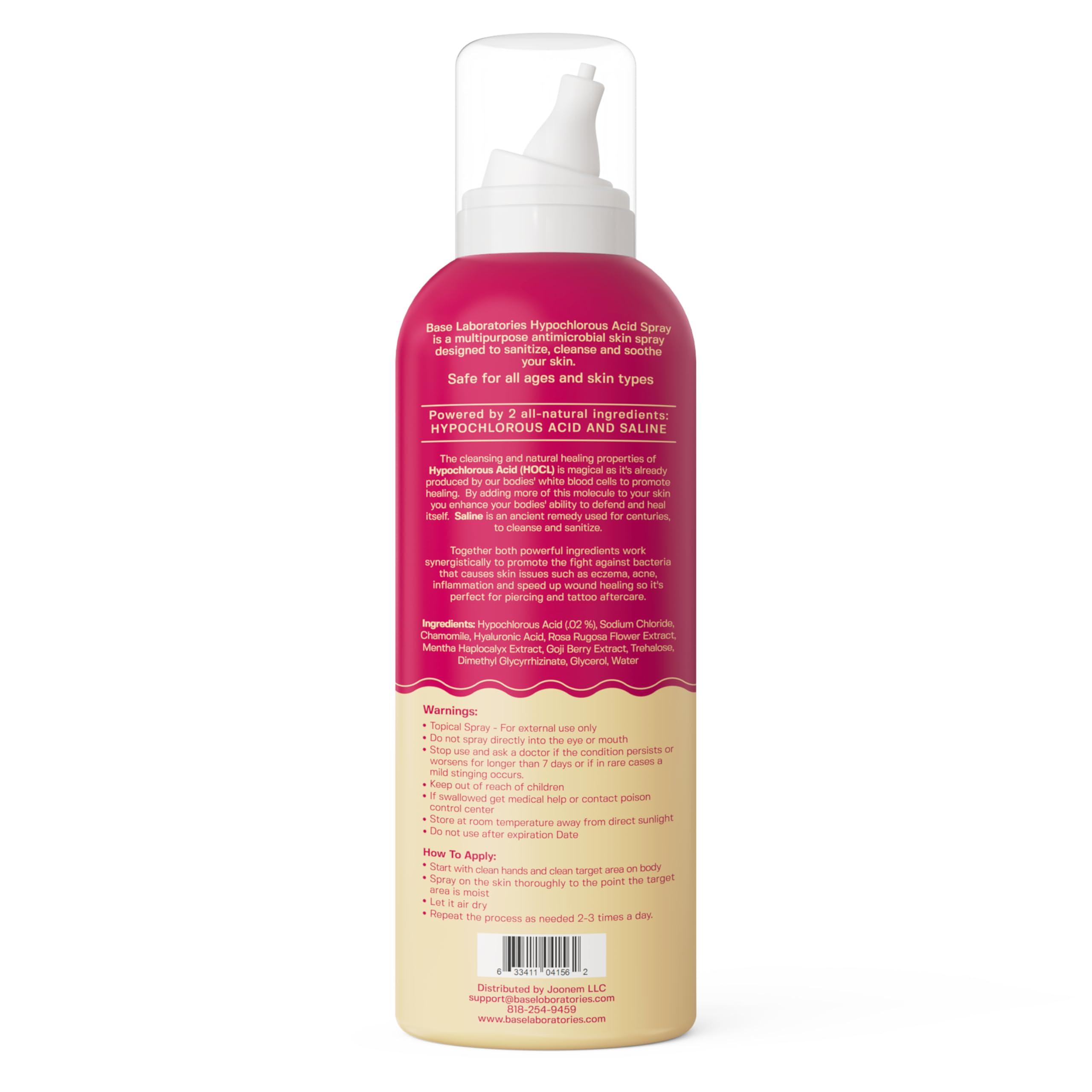 BASE LABORATORIES BASE LABORATORIES Hypochlorous Acid Spray for Face & Skin | 8 oz | Magic Facial Spray Daily Skin Repair Solution for Sensitive Skin, Redness, Irritations, Eczema, Acne. Hypochlrous HOCL Molecule Spray