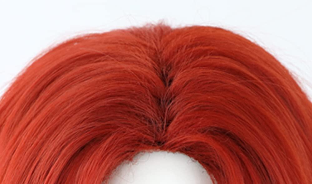osseoca osseoca Shanks Wig Red Straight Synthetic Hair 30cm Lifelike Party Natural Cosplay Wigs with Bangs (A)
