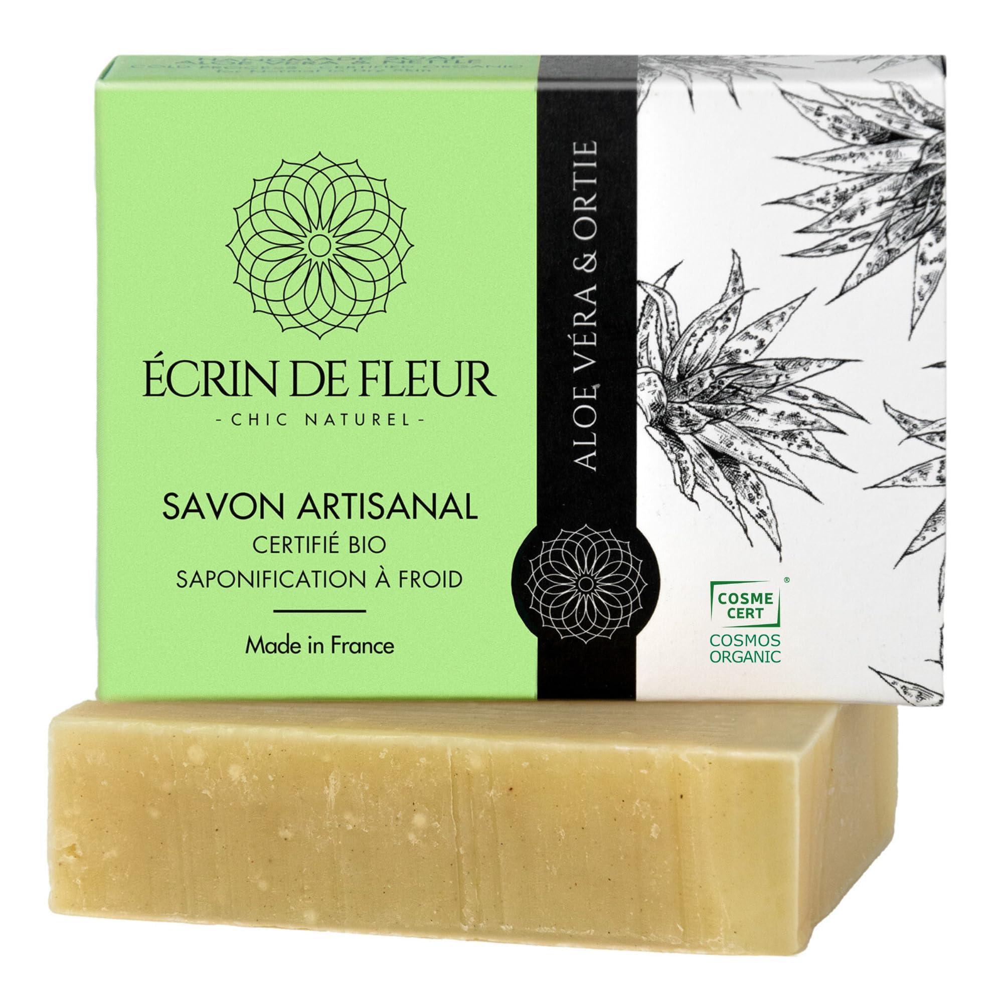 CRIN DE FLEUR CRIN DE FLEUR - Aloe Vera & Nettle Soap Bar - French Artisan Soap Handcrafted in South France, Cold Process, 3.2 oz