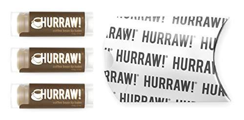 HURRAW! Hurraw! Coffee Bean Lip Balm, 3 Pack: Organic, Certified Vegan, Cruelty and Gluten Free. Non-GMO, 100% Natural Ingredients. Bee, Shea, Soy and Palm Free. Made in USA