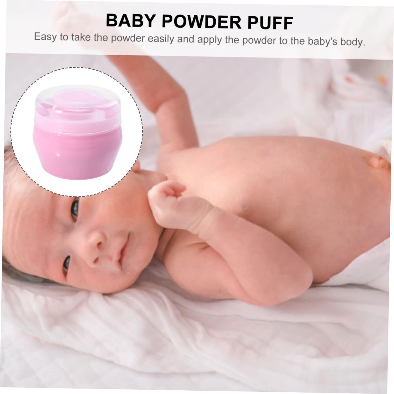 MAGICLULU MAGICLULU 4 Sets Talcum Newborn Body Powder Puff Handle for Easy Application Toddler Infant after Bath Plush Puff