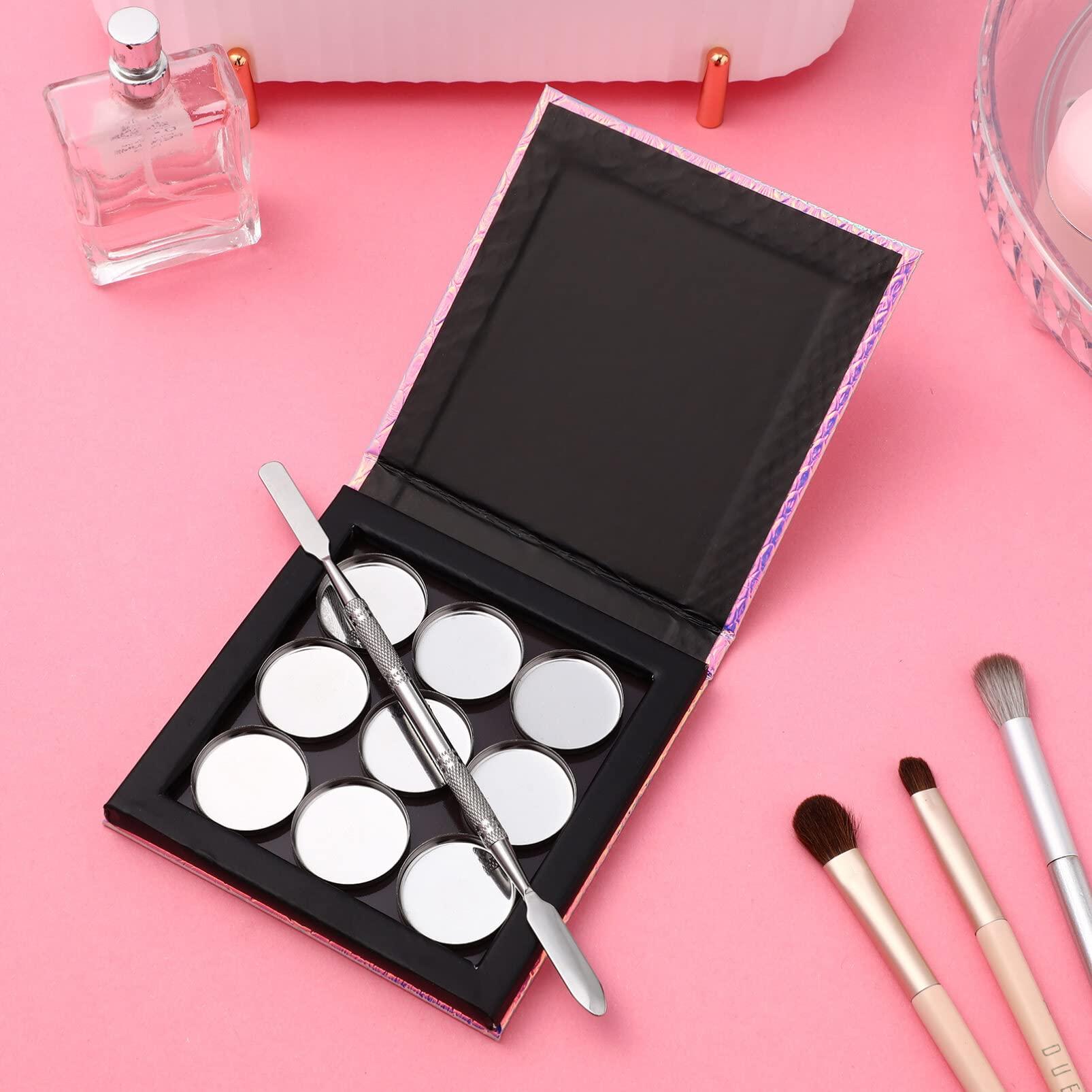 Beaupretty Beaupretty Empty Magnetic Palette Makeup Eyeshadow Palette with Round Metal Pans and Depotting Spatula Set for Eyeshadow Lipstick As Shown