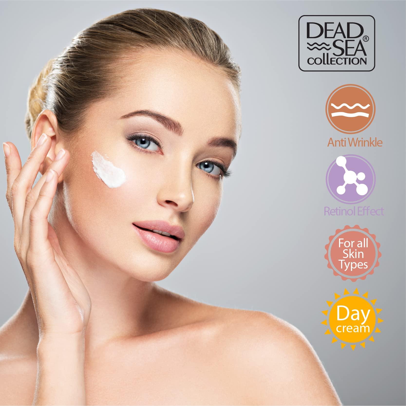 Dead Sea Collection Dead Sea Collection Anti-Wrinkle bundle Day+Night Cream for Face with Retinol - Anti Aging - Skin Care with Sea Minerals - Nourishing, Moisturizer, Hydrating and Smoothing Face Cream 2X(1.69 fl.oz)