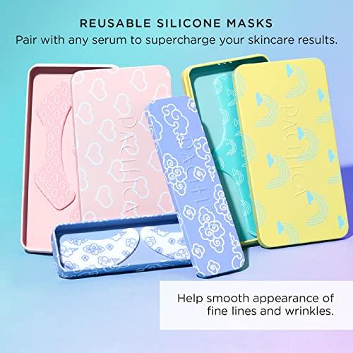 Pacifica Pacifica Reusable Mask Set  Silicone Undereye & Brow Mask Set for Forehead & Under Eye, Anti-Wrinkle, Firming, Pair with Serum, Vegan & Cruelty-Free, 3 Pieces