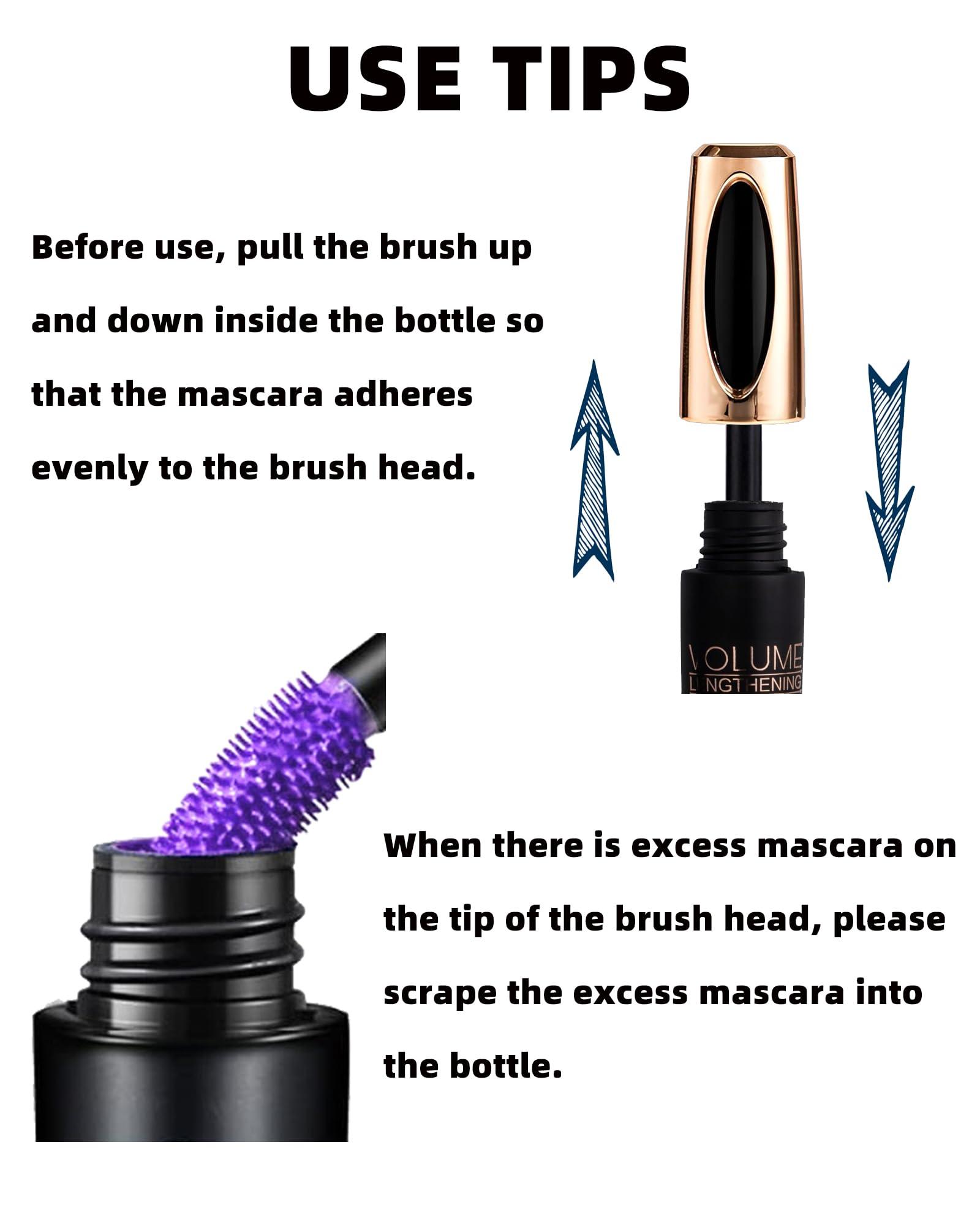 Lestpola Burgundy Mascara Waterproof Tubing Mascara, Volume and Length Voluminous Colored Mascara for Eyelashes, Long Lasting Smudge-proof Lengthening 5D Lash Mascara with Silk Fiber, No Flaking or Clumping