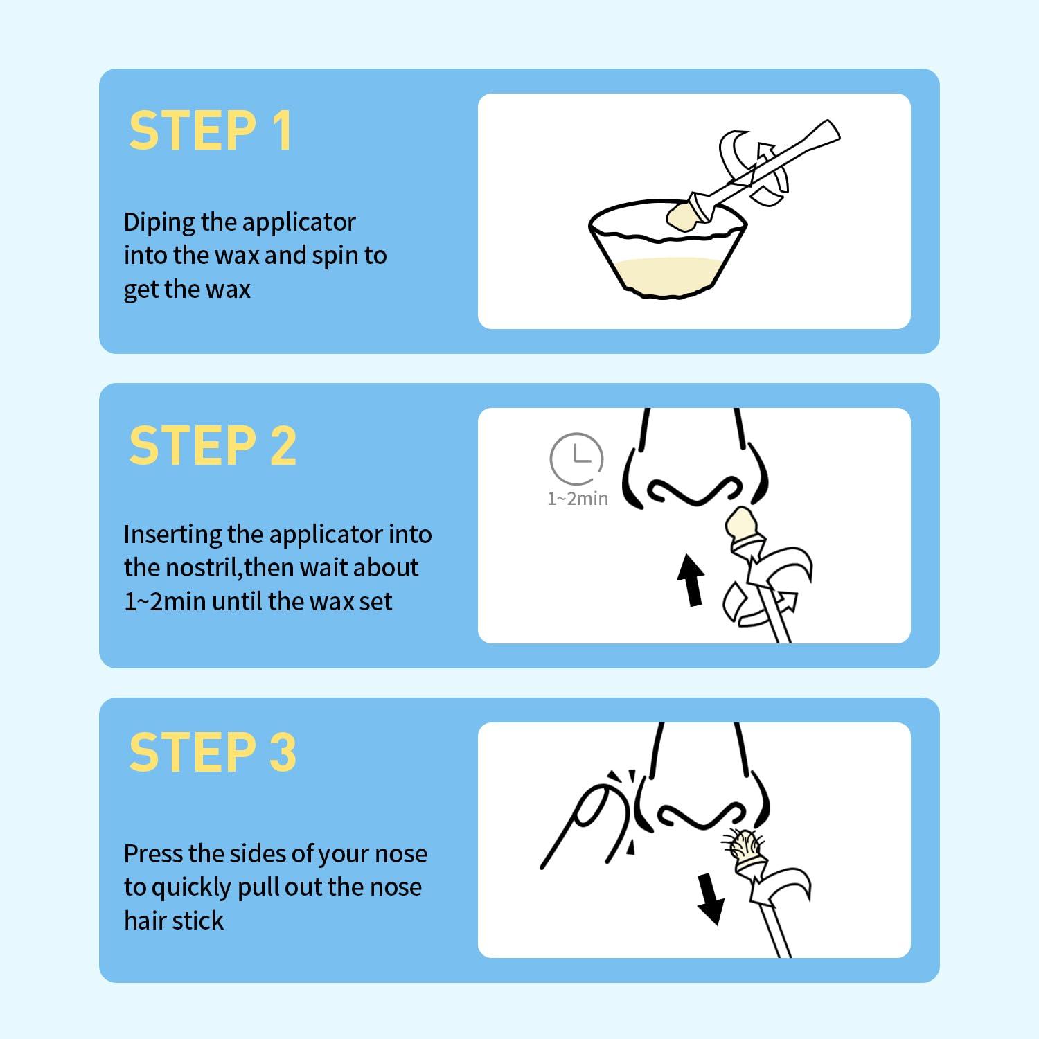 DecBlue DecBlue Nose Wax Sticks 50Pcs Nose Wax Applicator Sticks for Nostril Nasal Cleaning Ear Eyebrow for Men Women Painless Nose Hair Removal