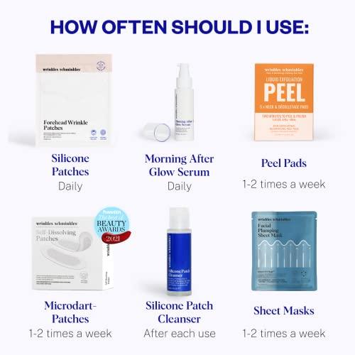 Wrinkles Schminkles Wrinkles Schminkles Forehead Wrinkle Patches, 4-Pack, Reusable Hypoallergenic Silicone Smoothing Pads for Reducing Frown Lines & Face Lift Overnight