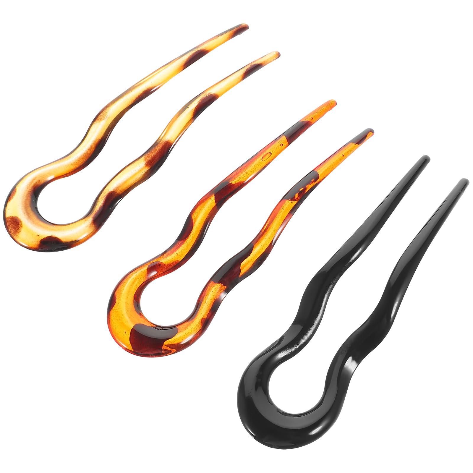 minkissy minkissy French Hair Pin for Buns U Shaped 3pcs Hair Forks French Hair Pins Vintage Hair Bun Sticks Chignon Pin Women Updo Hair Accessories