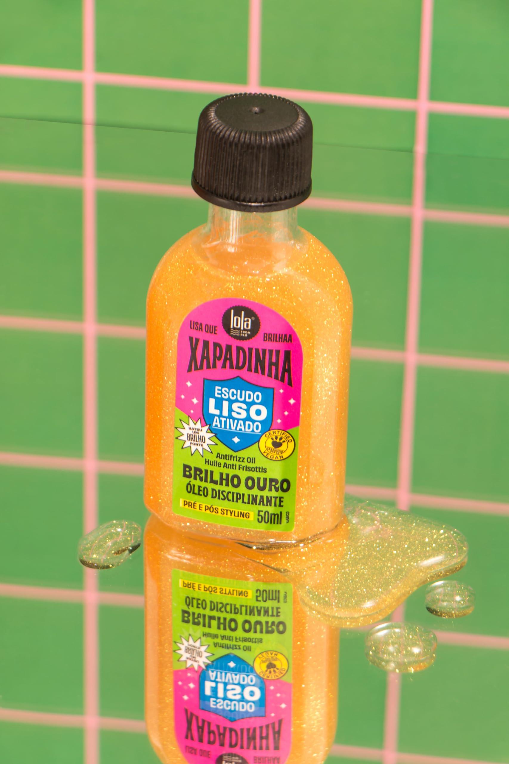 Lola Lola From Rio - Xapadinha - Gold Shine Disciplinary Oil, Provides Shine, Silkiness, Thermal Protection, Control Frizz For Up To 24 Hours 1.70 Fl Oz