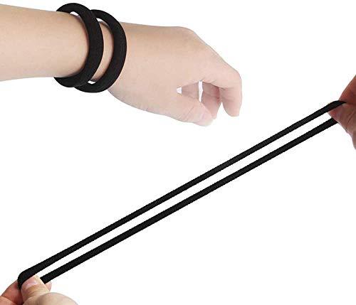 AnHua AnHua 10 Pcs Seamless Hair Bands Black Hair Bobbles Elastic Hairbands Seamless Hair Bands Fabric Ponytail Holder Tie Bands