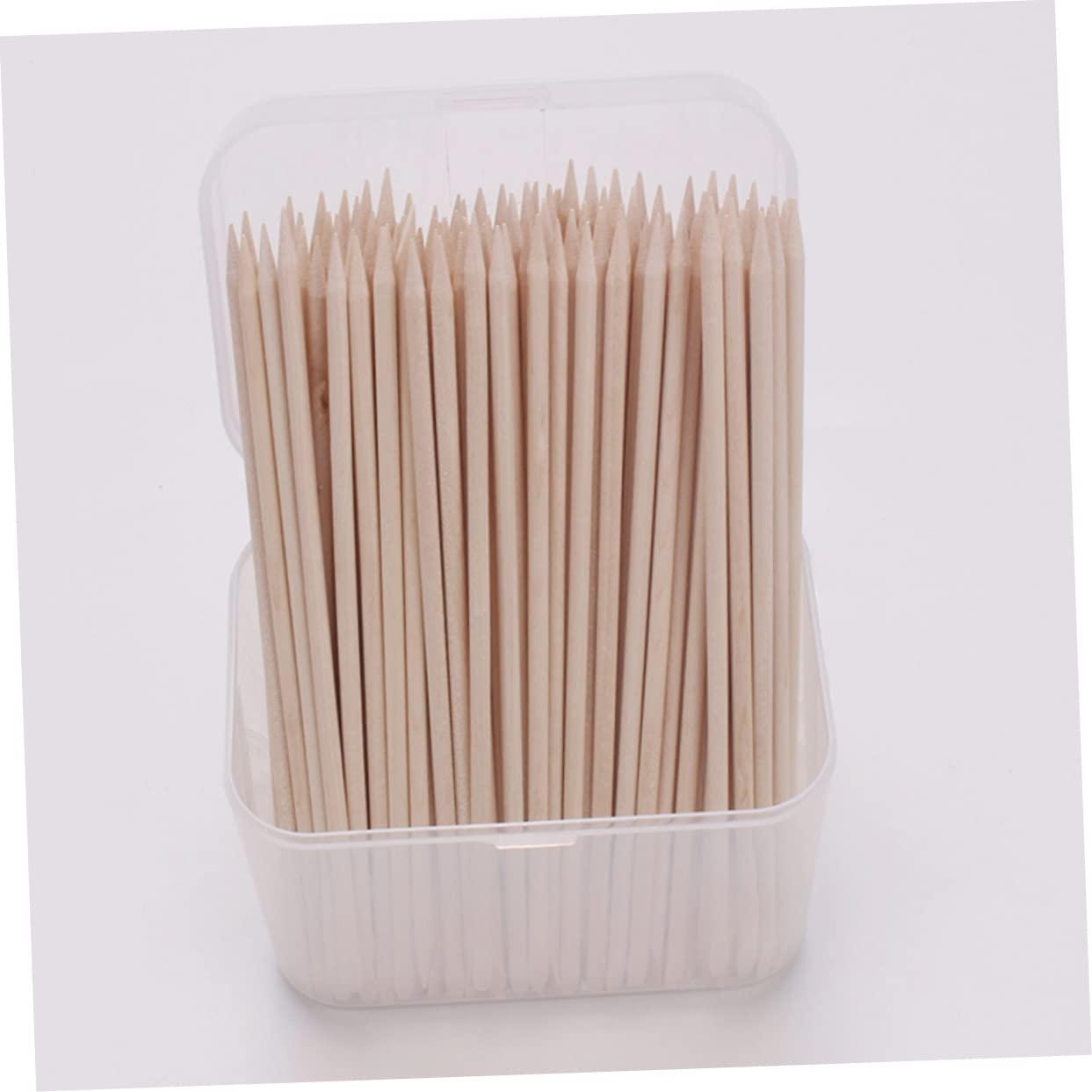 VINTORKY VINTORKY 200pcs Nail Cleaning Stick Nail Art Cuticle Stick Nail Bit Orangewood Stick Manicure Nail Goue Orange Cuticle Stick Push Pole Manicure Cuticle Sticks Orange Sticks for Nails