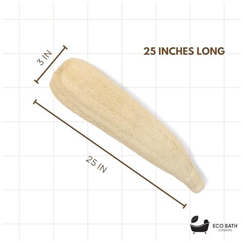 Eco Bath London Eco Bath London Home Grown Natural Loofah - Premium Exfoliating Bath Sponge, Shower Puff, and Body Scrubber for Smooth, Radiant Skin (25\")