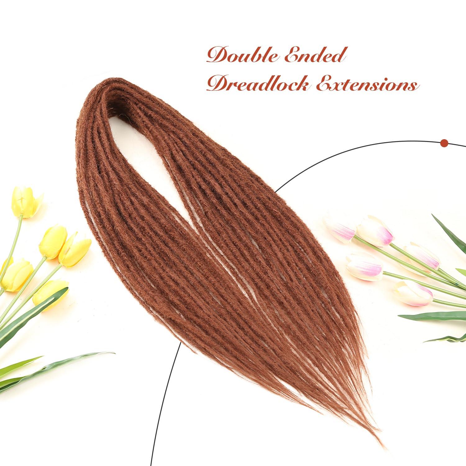 HANNE HANNE 24 Inch Double Ended Dreadlock Extensions 10 Strands Ginger Dreadlocks Extension for Black Women and Men Dreads Extensions (24 Inch DE Dreads, 350#)