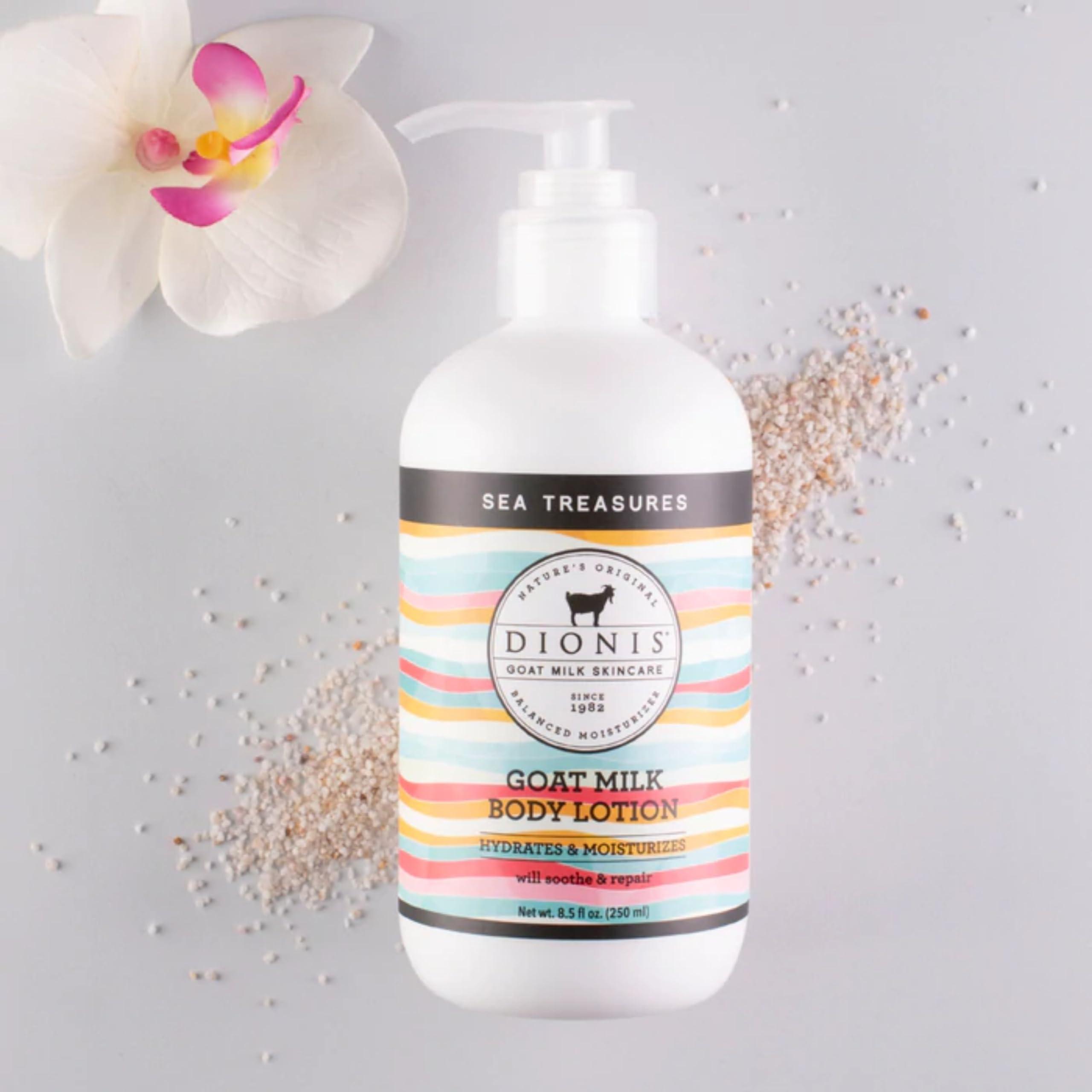 Dionis Dionis Goat Milk Hydrating Skincare Scented Cream, Rich & Creamy Daily Moisturizing Sea Treasures Body Lotion For Dry Skin, Made in the USA, Cruelty-Free & Paraben-Free, 8.5 oz Bottle