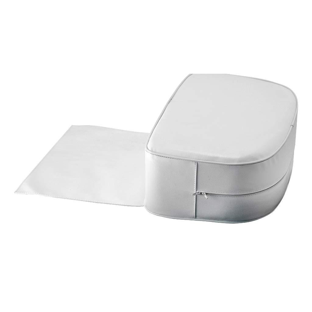 Xiaojikuaipao Barber Salon Spa Equipment Styling Chair Child Booster Seat Cushion - Soft Kids Haircut Seat with Adjustable Heightening - Universal PU Leather Salon Booster - White