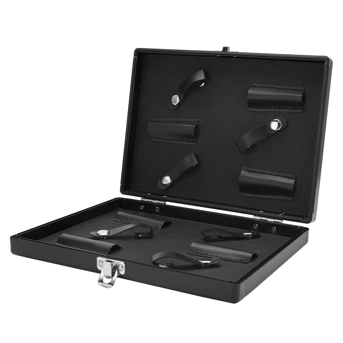 BARBERTOP Leather Salon Scissors Storage Case,Scissor Case Shear Case for Hair Stylist Hairdressers Leather Salon Comb and Scissors Holder Hair Cutting Scissors Shears Storage(Type B-6 Scissors Place)