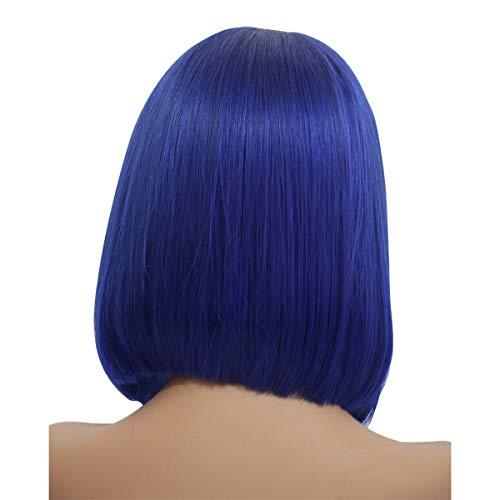 Loviness Biena Loviness Lace Front Human Hair Bob Wigs Short Straight With Baby Hair Blue 180% Density 13x4 Lace Frontal Glueless Pre Plucked Wig for Black Women (12 inches)