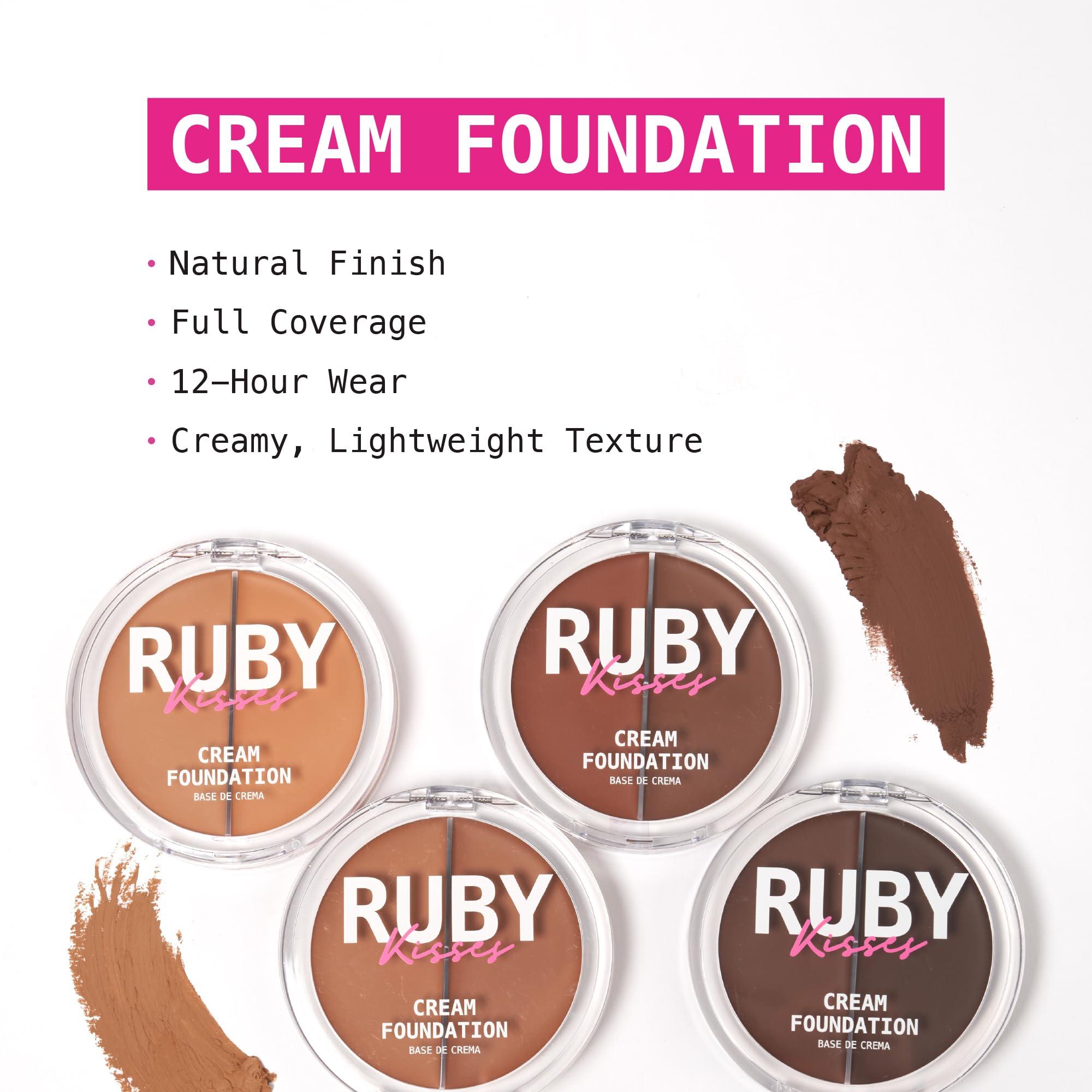 Ruby Kisses Ruby Kisses 3D Face Creator Cream Foundation & Concealer, 12 Hours Long Lasting, Medium to Full Coverage, Non-Greasy, Ideal for Makeup & Contour Palette (Level 12)