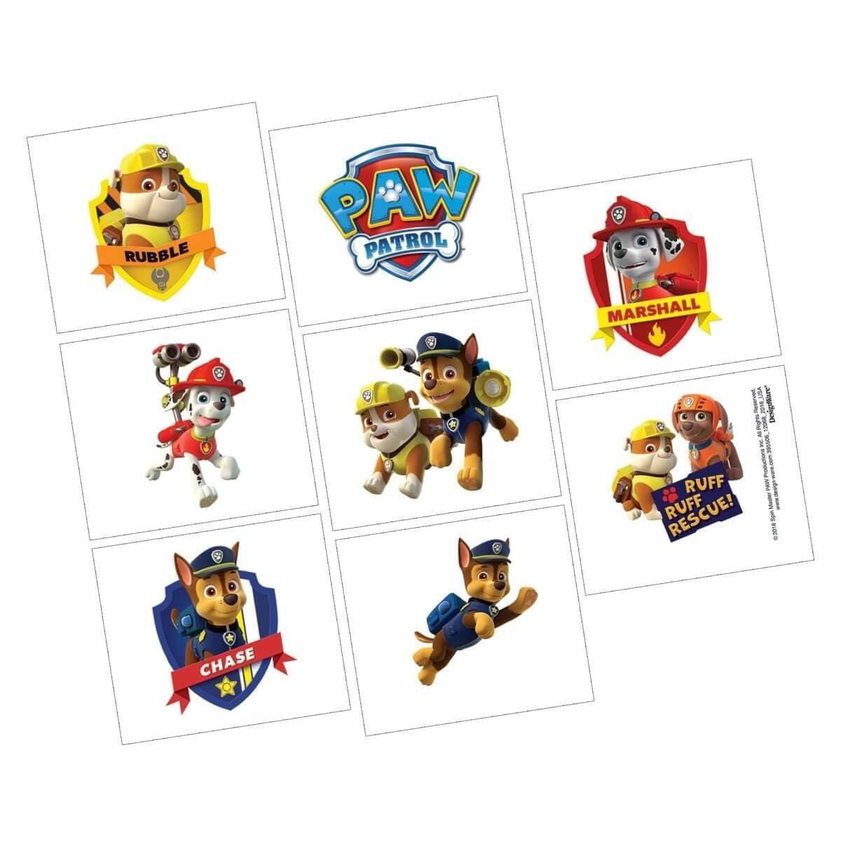 Amscan Paw Patrol Tattoos 16ct