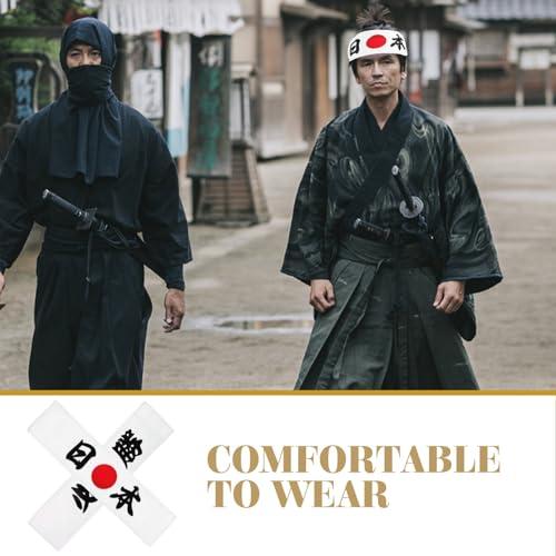 Gadpiparty Gadpiparty 2pcs Sushi Hair Ties Headband Decor Japanese Chef Costume Head Band Samurai Hat Chef Accessory Karate Supply Chef Supply Karate Head Strap Kimono Cooking Fitness Fabric
