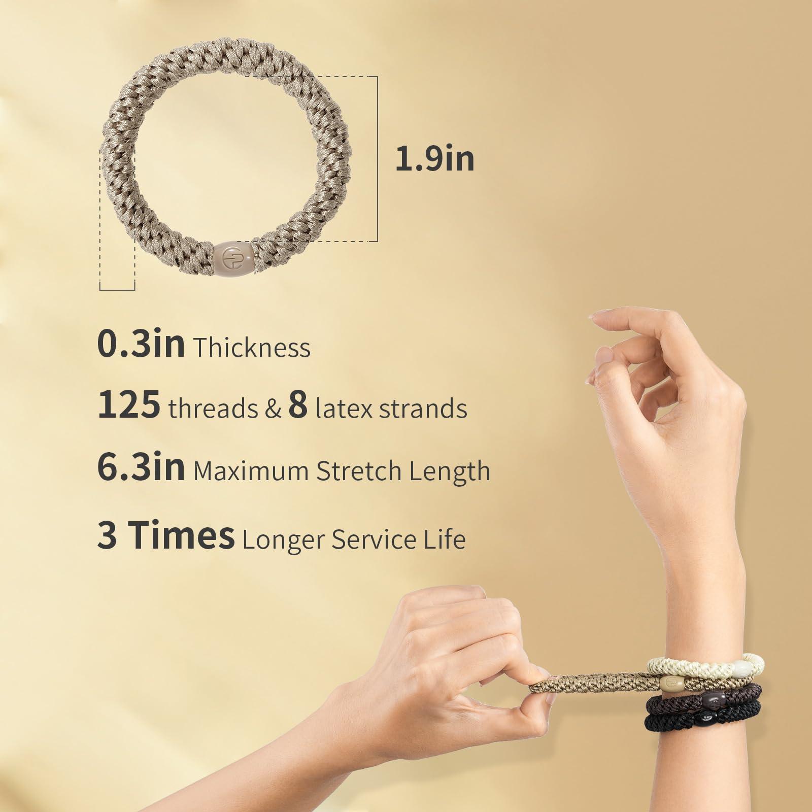 EVITA PERONI EVITA PERONI 12 Pcs Hair Ties Hair Bands for Thick and Curly Hair Ponytail Holders High Elastics No Damage No Crease Hair Accessories for Women and Girls (Black, Brown, Orange, Apricot)