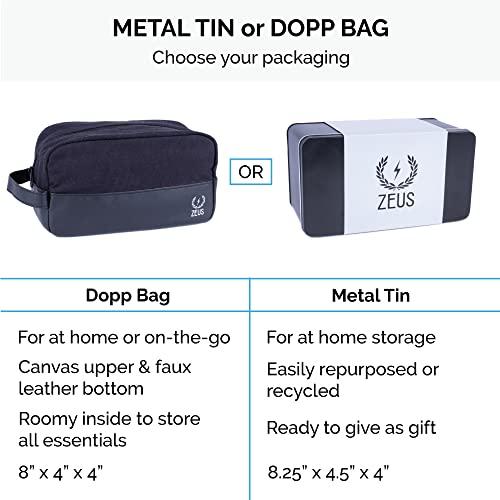 ZEUS ZEUS Everyday Beard Kit with Travel Toiletry Dopp Bag – Beard Wash Shampoo & Conditioner, Natural Beard Oil, Beard Balm & Travel Toiletry Bag (Vanilla Rum)