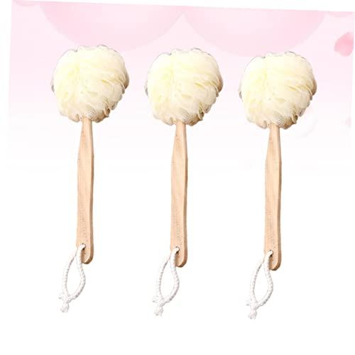 IWOWHERO 3pcs Bath Scrubber Sponge Long Handle Brushes Shower Puff Exfoliating Loufa Mesh Pouf Shower IWOWHERO