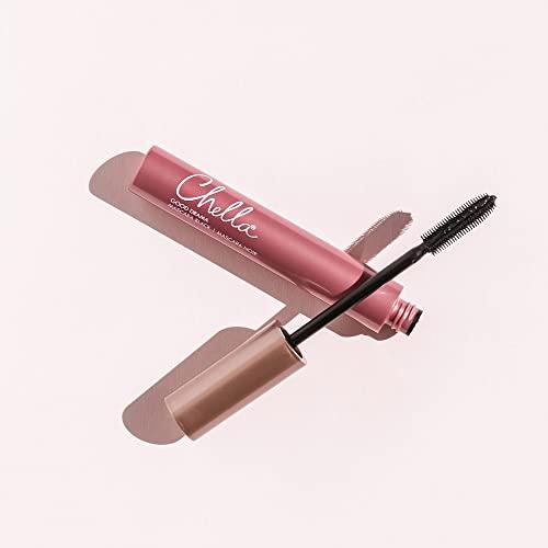 Chella Chella Good Drama Vegan Mascara and Eyebrow Pencil Bundle, Marvelous Medium Brown